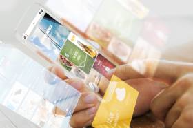 News concept: black text Financial News under the piece of  torn